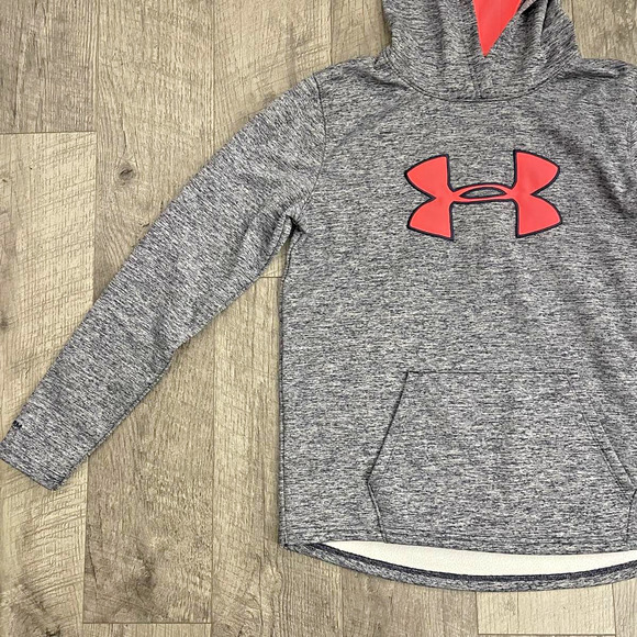 Under Armour ColdGear Women's MD Loose Gray Orange Hoodie - Picture 5 of 7